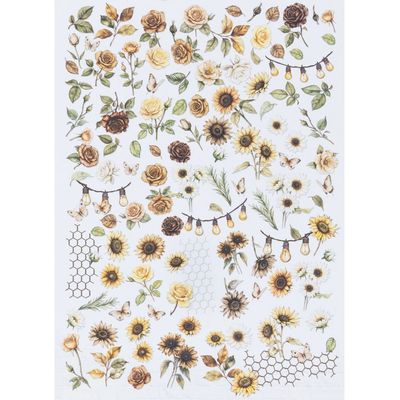 49 &amp; Market - Country Heart Cafe Collection - By Joanne Bains - Laser Cut Wildflowers - 6" x 12" - JCH36381 - 123 pcs