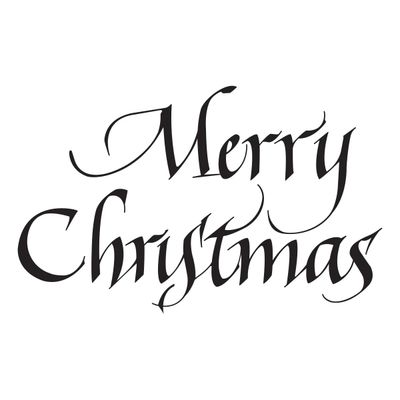 Spellbinders Paper Arts - Betterpress - Press & Foil Plate - Upright Italic - Merry Christmas - By Paul Antonio - BP-0370 - 1 pce