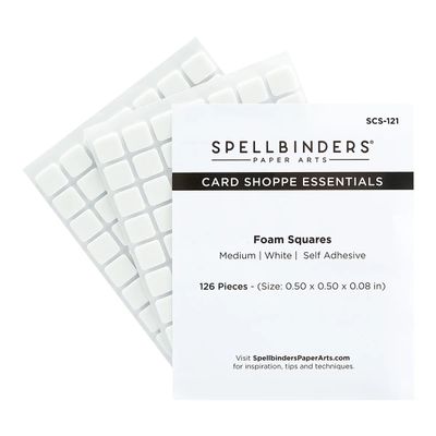 Spellbinders Paper Arts - Double Sided Foam Square Adhesive - Large - SCS-121 - 2 Sheets (126 pcs) - 0.5" x 0.50" (13mm x 13mm)