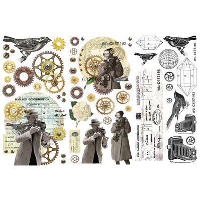 Prima Marketing - Finnabair - Art Daily Planner - Rub On Transfers - Photo Passion - 969479 - 6" x 12" - 3 sheets - Inc. Tool