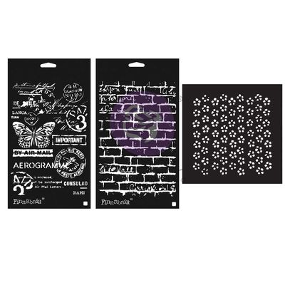 Prima Marketing - Finnabair - Stencil Set - Celestial - 2 - 6" x 9" &amp; 1 - 6" x 6" - 969981 - 3 pcs