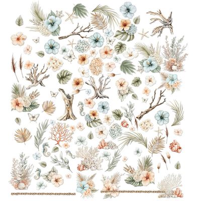 49 &amp; Market - By Joanne Bain - Coastal Soul Collection - Laser  Cut Elements - Botanicals - JCS36961 - 118 pcs