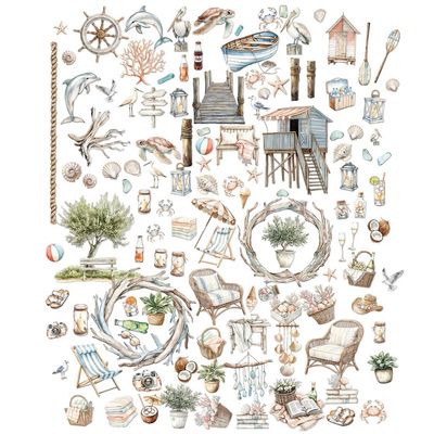 49 &amp; Market - By Joanne Bain - Coastal Soul Collection - Laser  Cut Elements - Elements - JCS36964 - 120 pcs
