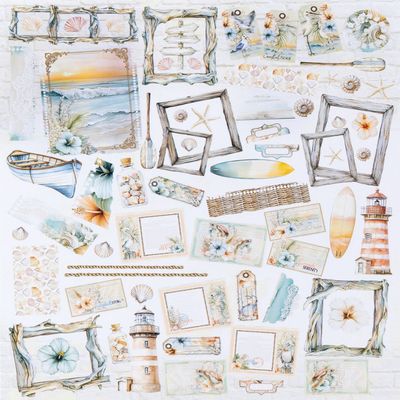 49 &amp; Market - Coastal Soul Collection - By Joanne Bain - Ephemera - Die Cuts - JCS36978 -  73 pcs