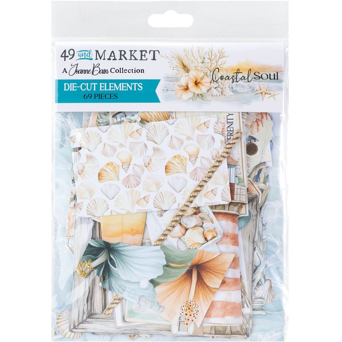 49 &amp; Market - By Joanne Bain - Coastal Soul Collection  - Ephemera - Die Cuts - JCS36978 -  73 pcs