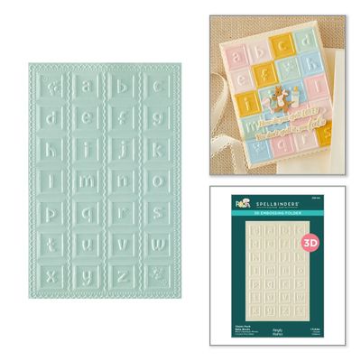 Spellbinders Paper Arts - 3D Embossing Folder - By Simple Stories - Classic Pooh Baby Collection - Baby Blocks -E3D-164
