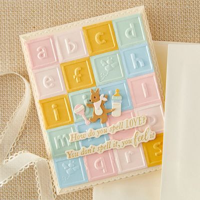 Spellbinders Paper Arts - 3D Embossing Folder - By Simple Stories - Classic Pooh Baby Collection - Baby Blocks -E3D-164
