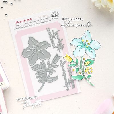 PinkFresh Studio - Bloom &amp; Buds Collection - Press Plate only  - 325426- 3 pcs
