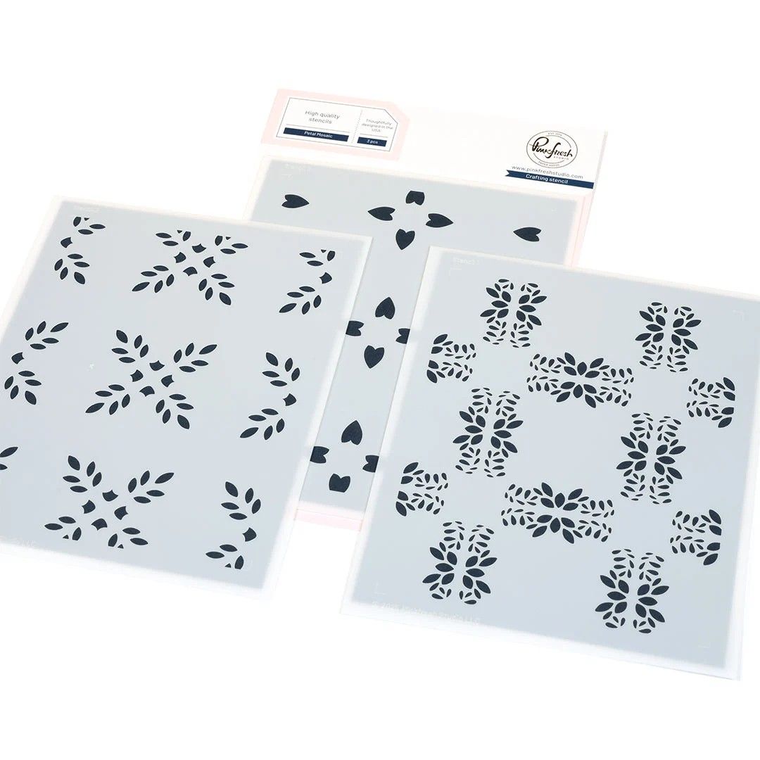 PinkFresh Studio - Petal Mosaic Bundle - Stencil &amp; Coverplate Die - 298625 &amp; 309725