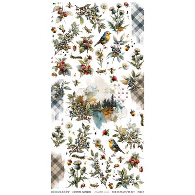49 &amp; Market - A Denis Bruton Collection - Campfire Memories - Blendable - Rub On Transfers - 6" x 12" - DCM37425 - 2 Sheets