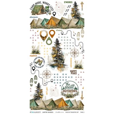49 &amp; Market - A Dennis Bruton Collection - Campfire Memories - Rub On Transfers - Blendable - 6" x 12" - DCM37425 - 2 Sheets