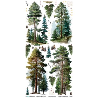 49 &amp; Market - A Denis Bruton Collection - Campfire Memories - Essential - Rub On Transfers - 6" x 12" - DCM37432 - 2 Sheets