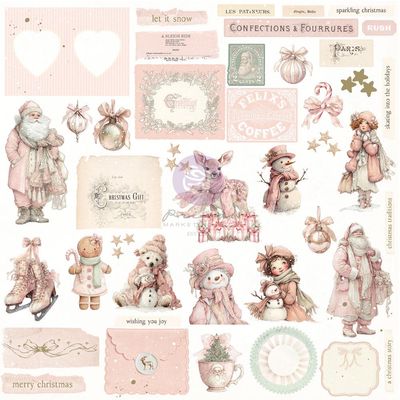Prima Marketing - A Frank Garcia Collection - Christmas Blush  - Ephemera - 982591 - 100 pcs