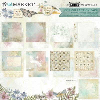 49 &amp; Market - An Art House Whimsy Collection - The Quiet Observer - 12" x 12" - Paper Pack - TQO37029