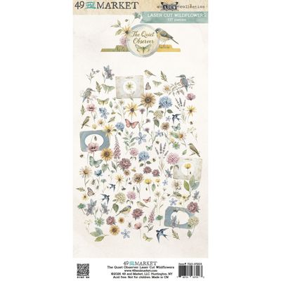 49 &amp; Market - An Art House Whimsy Collection - The Quiet Observer - Laser Cut Wildflowers - 6" x 12" - TQO37203 - 137 pcs