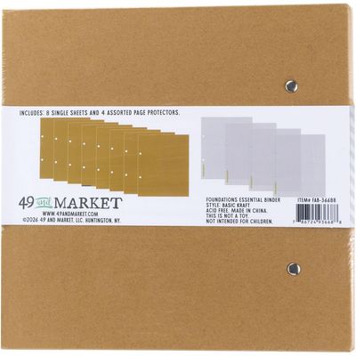 49 &amp; Market - Foundation Binder - Kraft - 9.25" x 9" x 3.5" - FAB36688