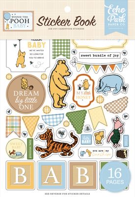 Echo Park Paper Co - Winnie the Pooh Baby Collection - Sticker Book - WPB442029 - 16 Pages