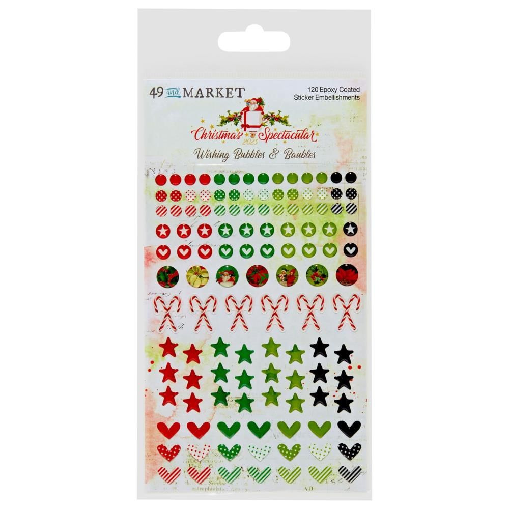 49 &amp; Market - Christmas Spectacular Collection - Epoxy Stickers - Wishing Bubbles - CS24494 - 120 pcs