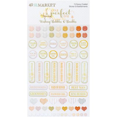 49 &amp; Market - One Perfect Day Collection - Wishing Bubbles - Epoxy Stickers - OFD30976 - 74pcs