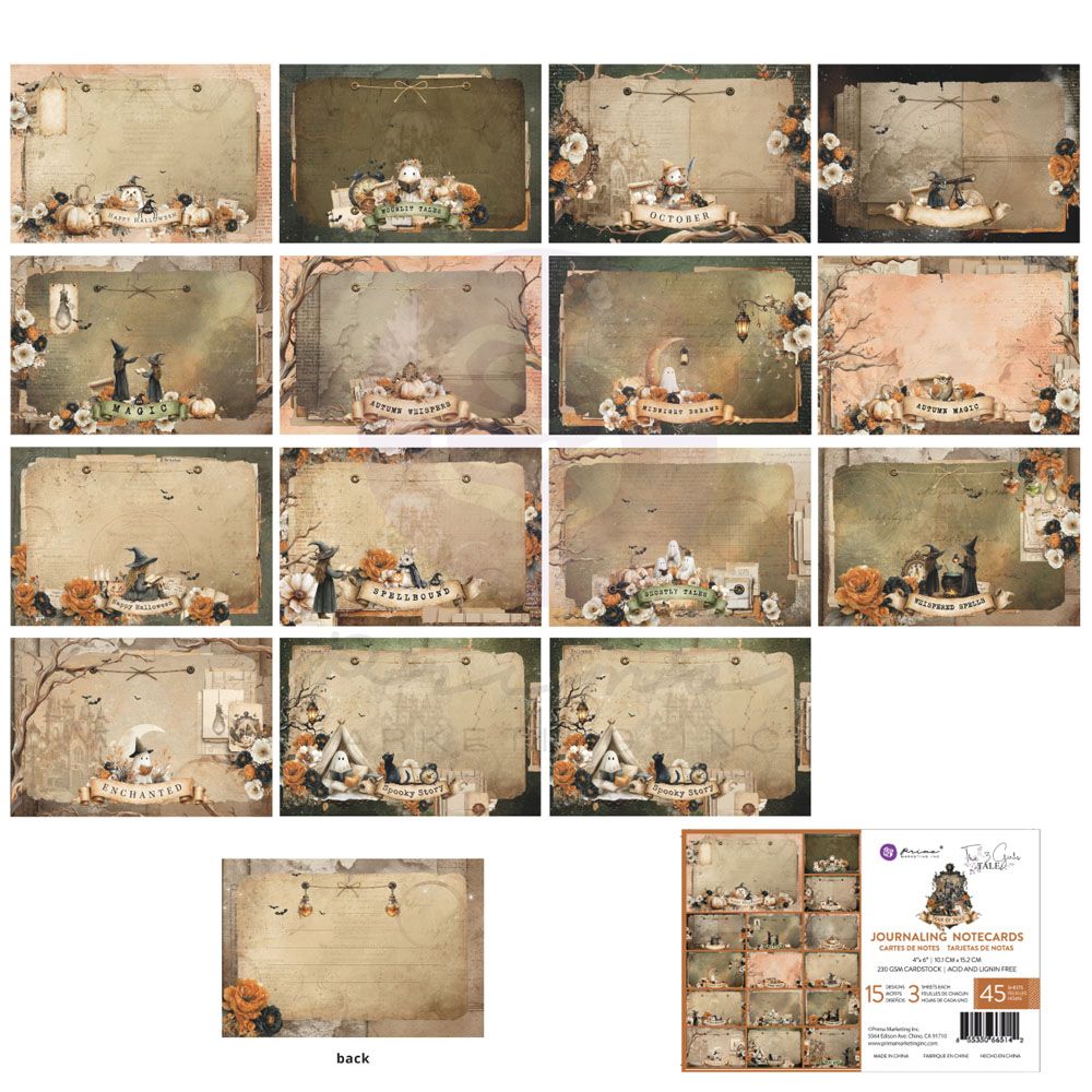 Prima Marketing - The 3 Girls Tales - Made of Magic Collection - Journaling Notecards - 4" x 6" - 684839 - 45 pcs