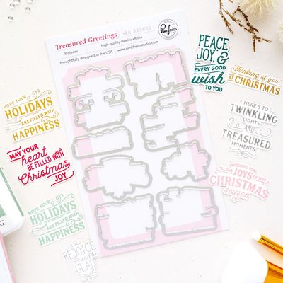 PinkFresh Studio - Season of Wonder Collection - Bundle - Treasured  Greetings - Stamp &amp; Die set - 337726 &amp; 337826