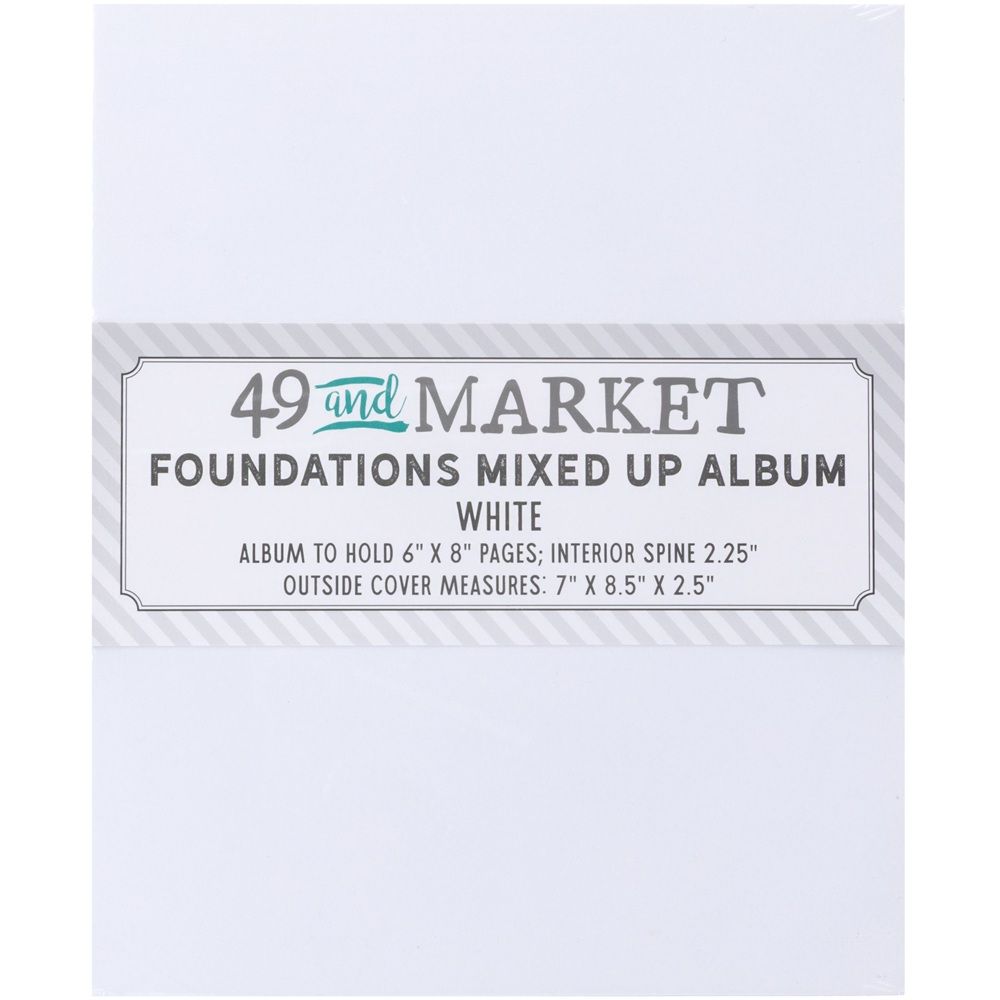 49 &amp; Market - Foundations Albums - Mixed Up - White - 8.5" x 7" X Spine 2.5" - FA36756