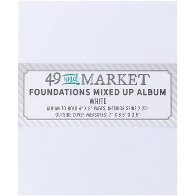 49 &amp; Market - Foundations Albums - Mixed Up - White - 8.5" x 7" X Spine 2.5" - FA36756