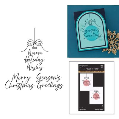 Spellbinders Paper Arts - Press &amp; Foil Plate (Registration) - Tied with Cheer - BPR-051 - 3 plates 1 template
