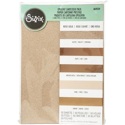 Sizzix - Surfacz Opulent Cardstock Pack -  Rose Gold - 50 sheets - 8.5" x 11" - 664535