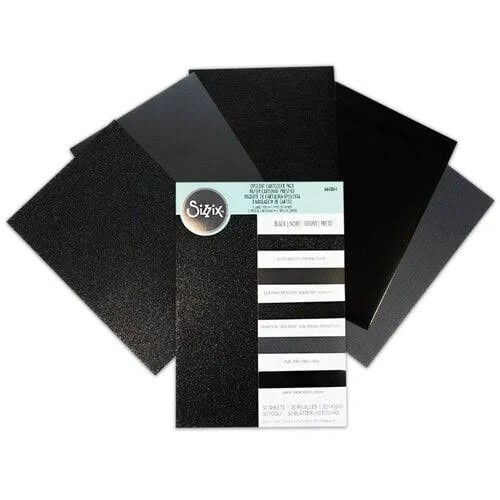 Sizzix - Surfacz Opulent Cardstock Pack -  Black - 50 sheets - 8.5" x 11" - 666864