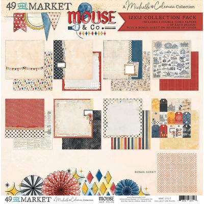 49 &amp; Market - A Michelle Coleman Collection - Mouse &amp; Co - 12" x 12" Paper Pack - MMC37517 - 8 Sheets