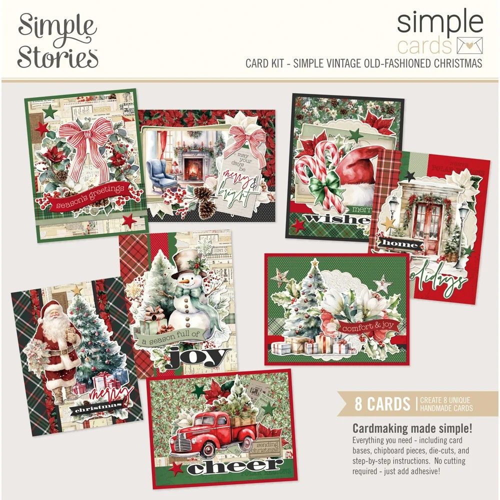 Simple Stories - Simple Vintage Old Fashioned Christmas Collection - Card Kit - SS27635 - makes 8 cards