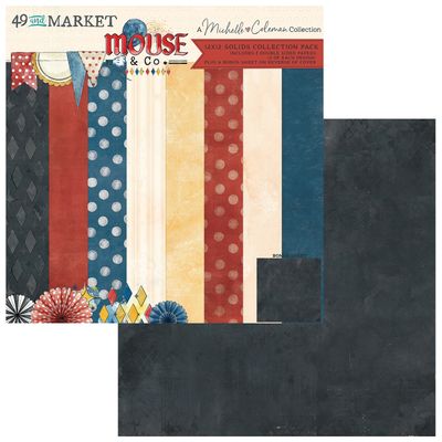 49 &amp; Market - A Michelle Coleman Collection - Mouse &amp; Co - 12" x 12" Paper Pack - Solids - MMC37524 - 8 Sheets