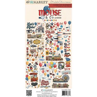 49 &amp; Market - A Michelle Coleman Collection - Mouse &amp; Co - Laser Cut Elements - 6" x 12" - MMC37685 - 148 pcs