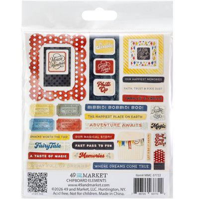 49 &amp; Market - A Michelle Coleman Collection - Mouse &amp; Co - Chipboard Set - MMC37722 - 34 pcs