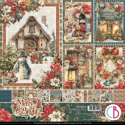 Ciao Bella - Merry &amp; Bright Collection - 12" x 12' paper Pack - CBPM098 - 12 Sheets