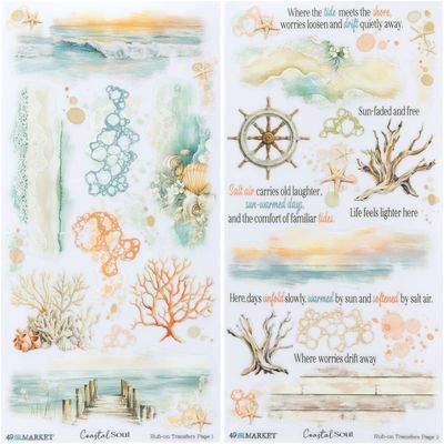 49 &amp; Market - A collection by Joanne Bain - Coastal Soul - Rub On Transfers - Blendable - 6" x 12" - JCS36947