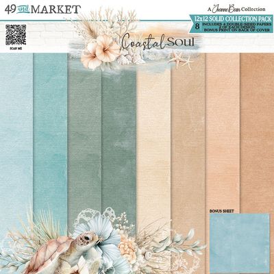 49 &amp; Market - Coastal Soul Collection - By Joanne Bain - 12" x 12" Paper Pack - Solids - JSC36800