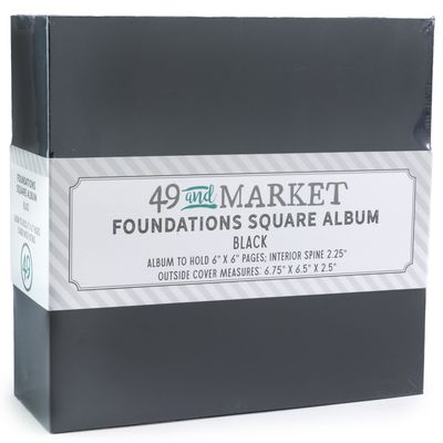 49 &amp; Market - Foundations Album - Square - Black - 6.75" x 6.5" x2.5" Spine - FA36732