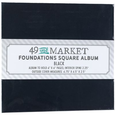 49 &amp; Market - Foundations Album - Square - Black - 6.75" x 6.5" x2.5" Spine - FA36732