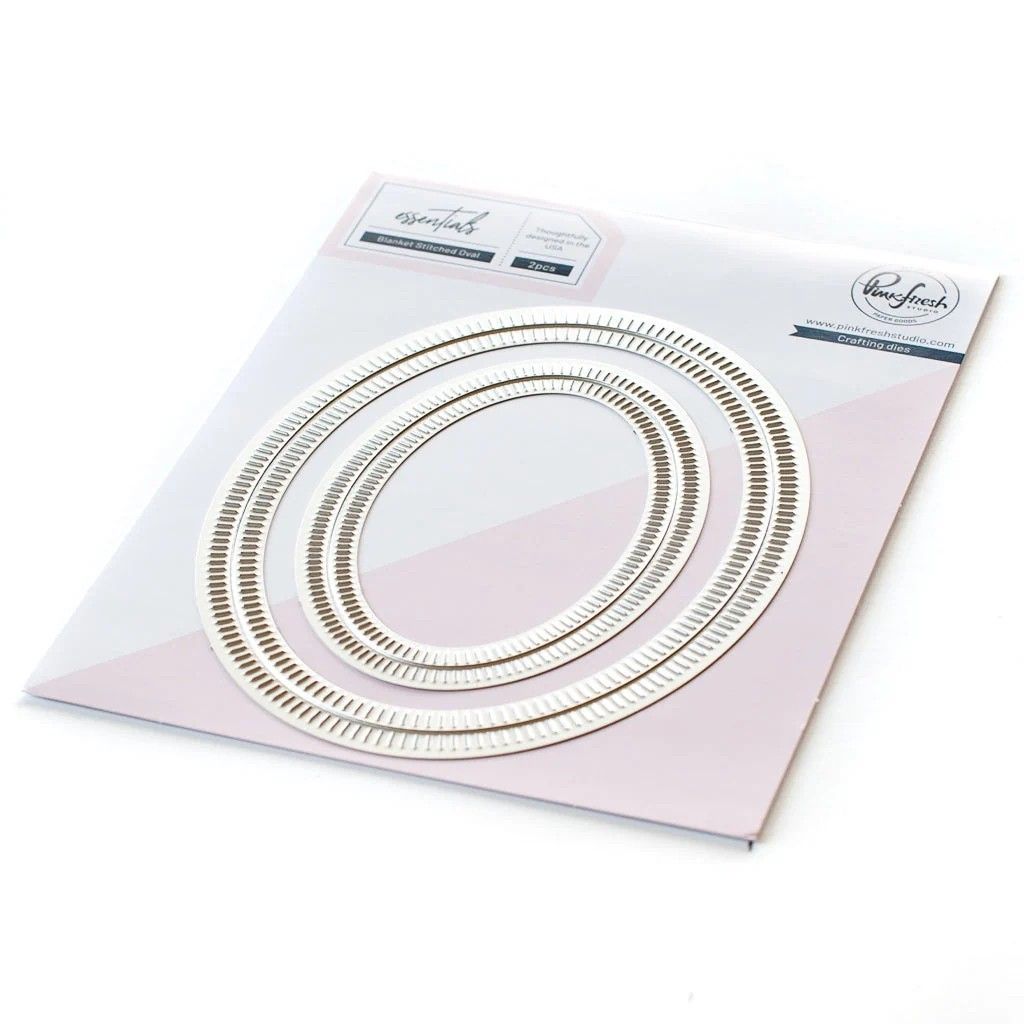 PinkFresh Studio - The Simple Things Collection - Essentials - Blanket Stitched Ovals Die - PF059ES - 2 pcs
