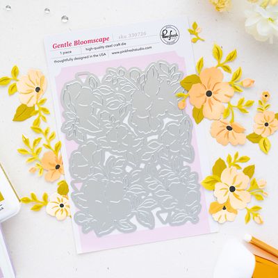 PinkFresh Studio - The Simple Things Collection - Gentle Bloomscape Bundle - Die &amp; Stencil- 330726, 330826