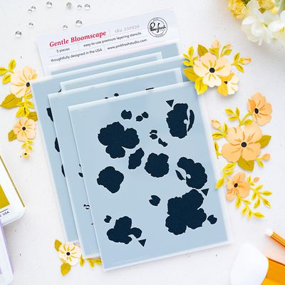 PinkFresh Studio - The Simple Things Collection - Gentle Bloomscape Bundle - Die &amp; Stencil- 330726, 330826