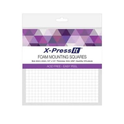 X-Press It - Foam Squares - White - 6mm x 6mm x 2mm - FTS6 564pcs