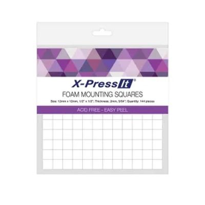 X-Press It - Foam Squares - White - 12mm x 12mm x 2mm - FTS12 144pcs