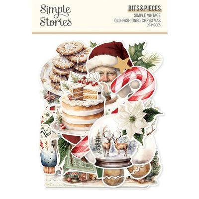 Simple Stories - Simple Vintage Old Fashioned Christmas - Bits & Pieces - 27626 -92 pcs