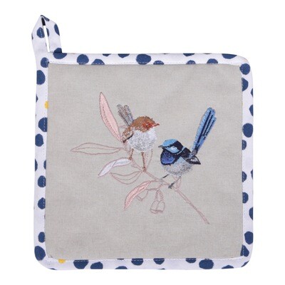 Pot Holder: Blue Wren