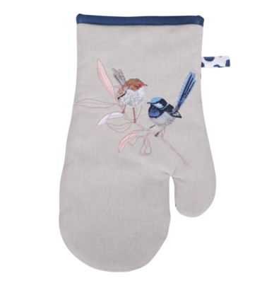Oven Mitt: Blue Wrens