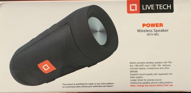 LIVETECH WIRELESS SPEAKER - POWER