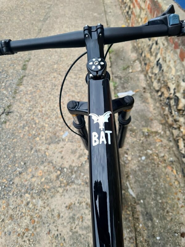 MEN&#39;S MOUNTAIN BIKE, VAMPIRE BAT WITH BLUE RIMS